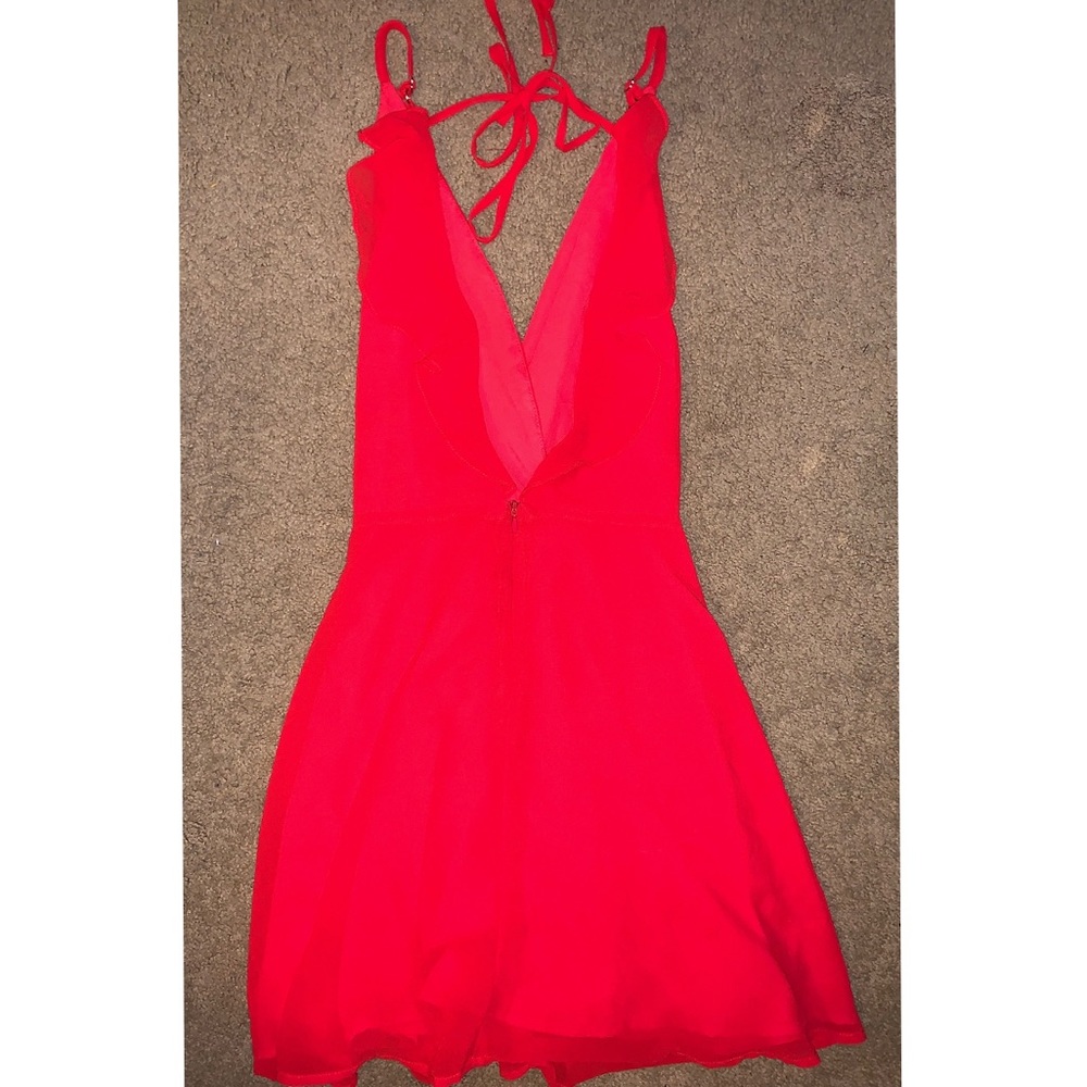 Lulu’s Open Back Ruffle Detail Fit And Flare Dress - Picture 4 of 6